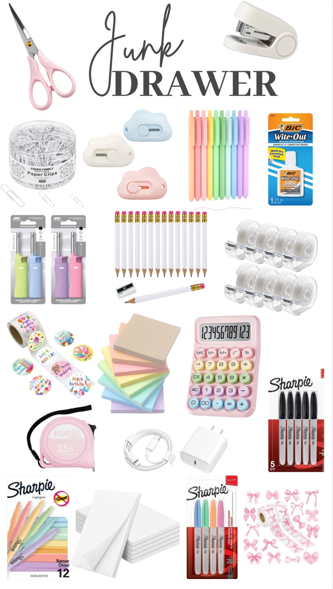 Junk drawer organization, office supplies, supply drawer, pastel organization, organize with me, office drawer, home organization 

#LTKFindsUnder50 #LTKHome