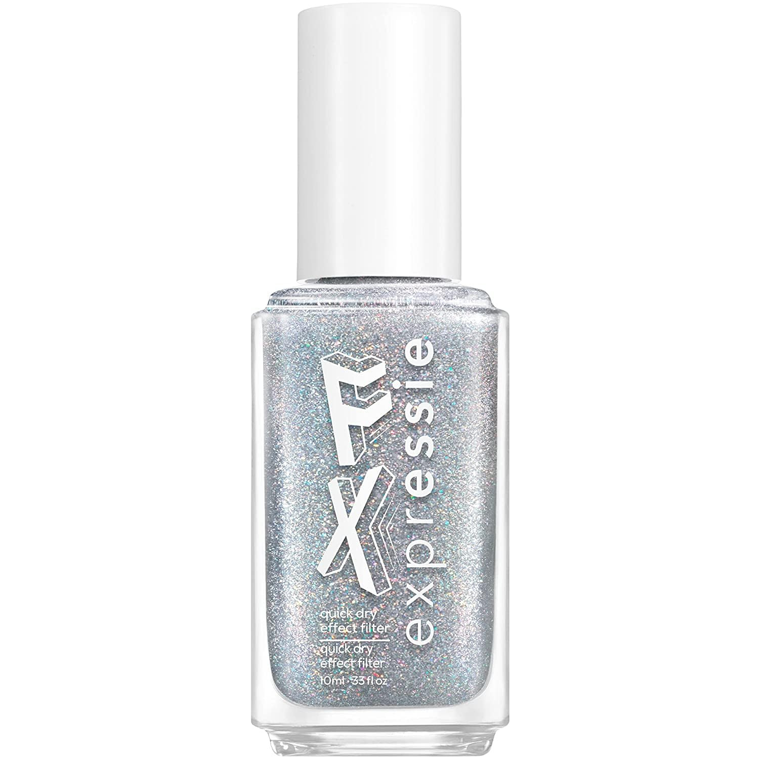 essie expressie™ nail polish, Holo FX Top Coat, Expressie FX collection, silver holographic shi... | Amazon (US)