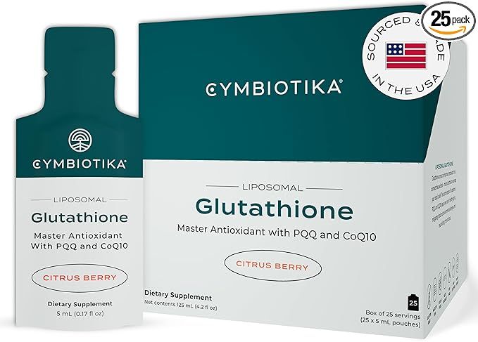 CYMBIOTIKA Glutathione with PQQ & CoQ10, Liposomal Delivery, Reduced Glutathione Supplement 150 m... | Amazon (US)