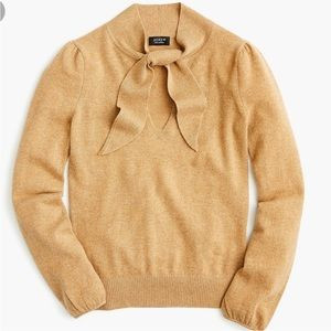 J. Crew Everyday Cashmere Tie Neck Sweater in Camel | Poshmark