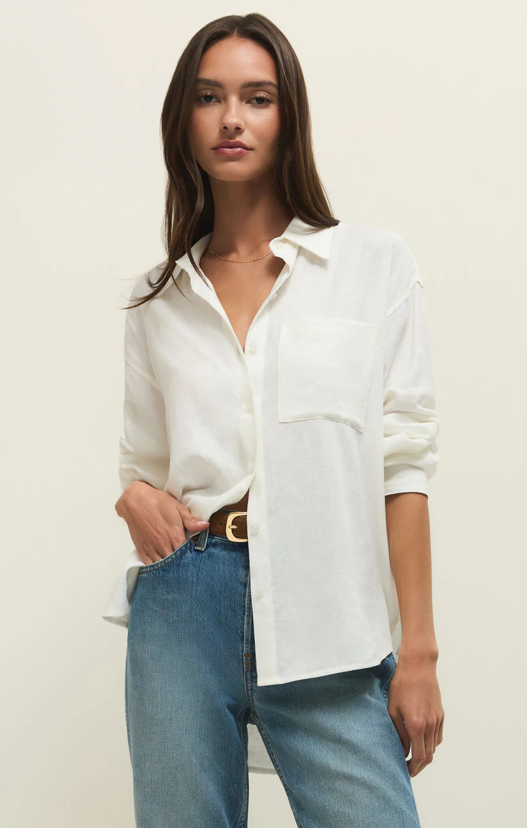 Alfie Button Up Shirt - White // Z Supply | Ama La Vita