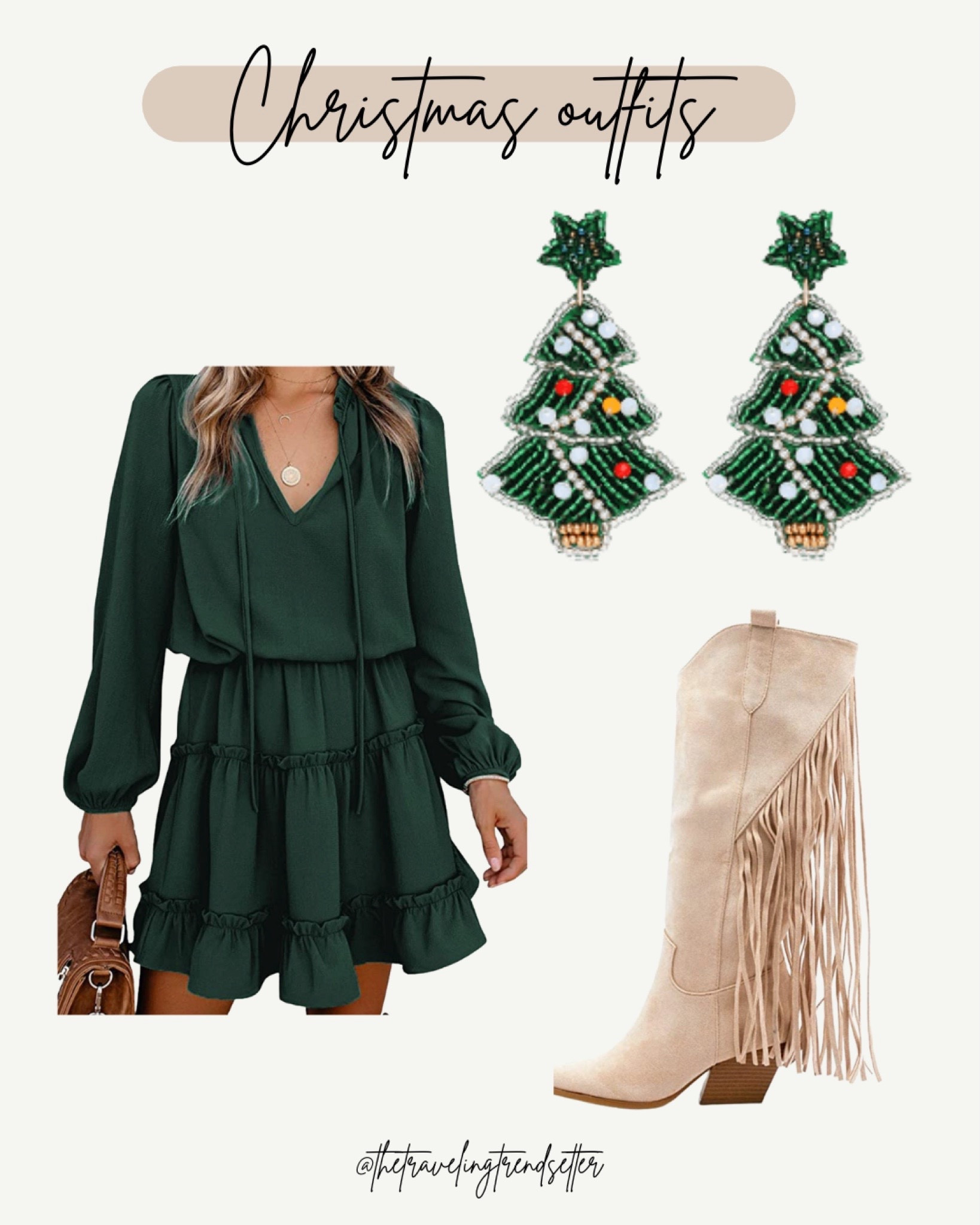 Christmas outfit - holiday dress - fringe boots - boots - cowgirl boots - wedding guest dress 

#LTKHoliday #LTKSeasonal #LTKHolidaySale