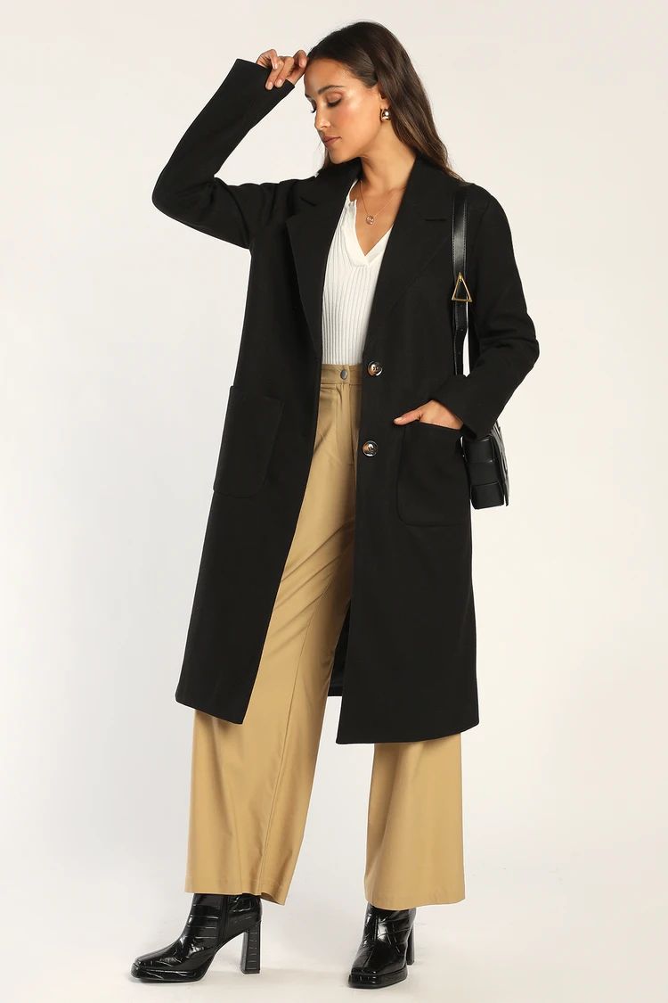 Style Squad Black Long Coat | Lulus (US)