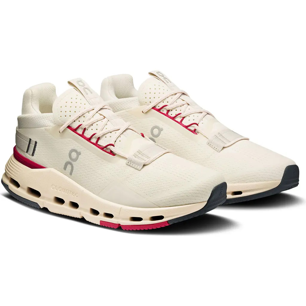 On Cloudnova 2 Sneaker in Ivory/Grenadine at Nordstrom, Size 7.5 | Nordstrom