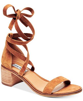 Steve Madden Women's Rizza Lace-Up Block-Heel Sandals | Macys (US)