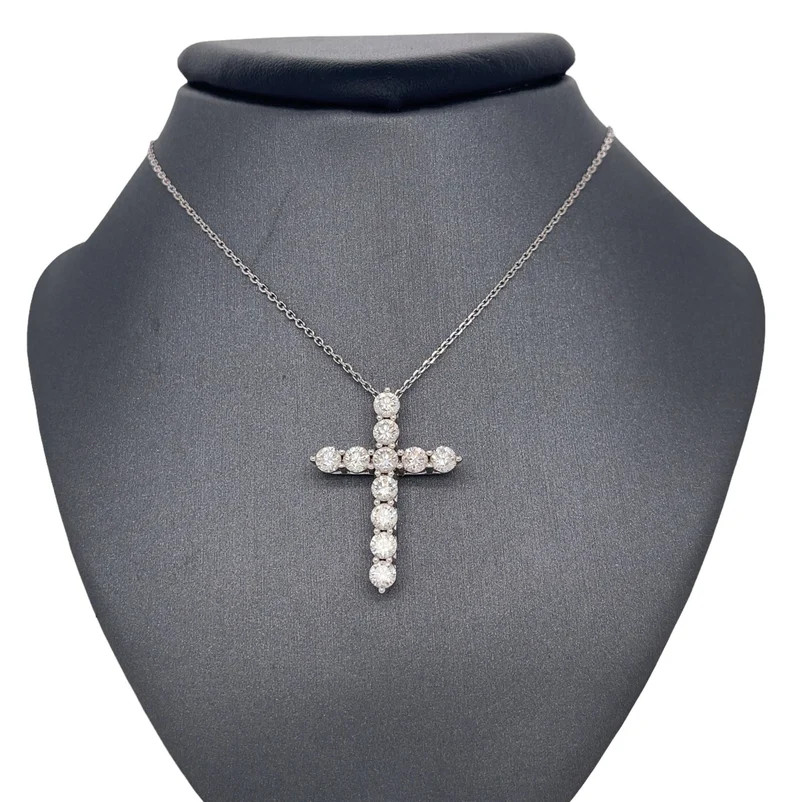 Подвеска-шарм в виде креста из цельного белого золот... | Etsy (US)