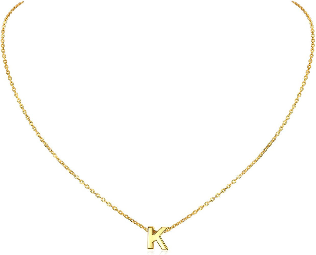 ChicSilver 925 Sterling Silver Letter A-Z Pendant Necklace, Dainty Small Initial Necklace for Women  | Amazon (US)