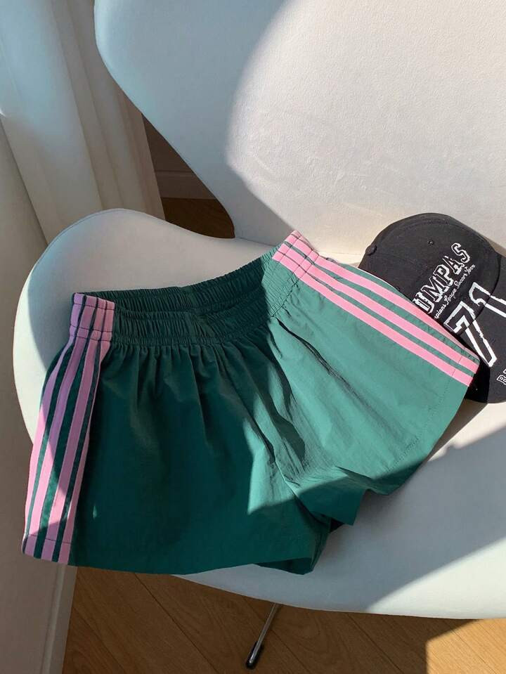 Comfortcana Women Side Stripe Elastic Waist Casual Loose Shorts Summer Shorts For Women | SHEIN