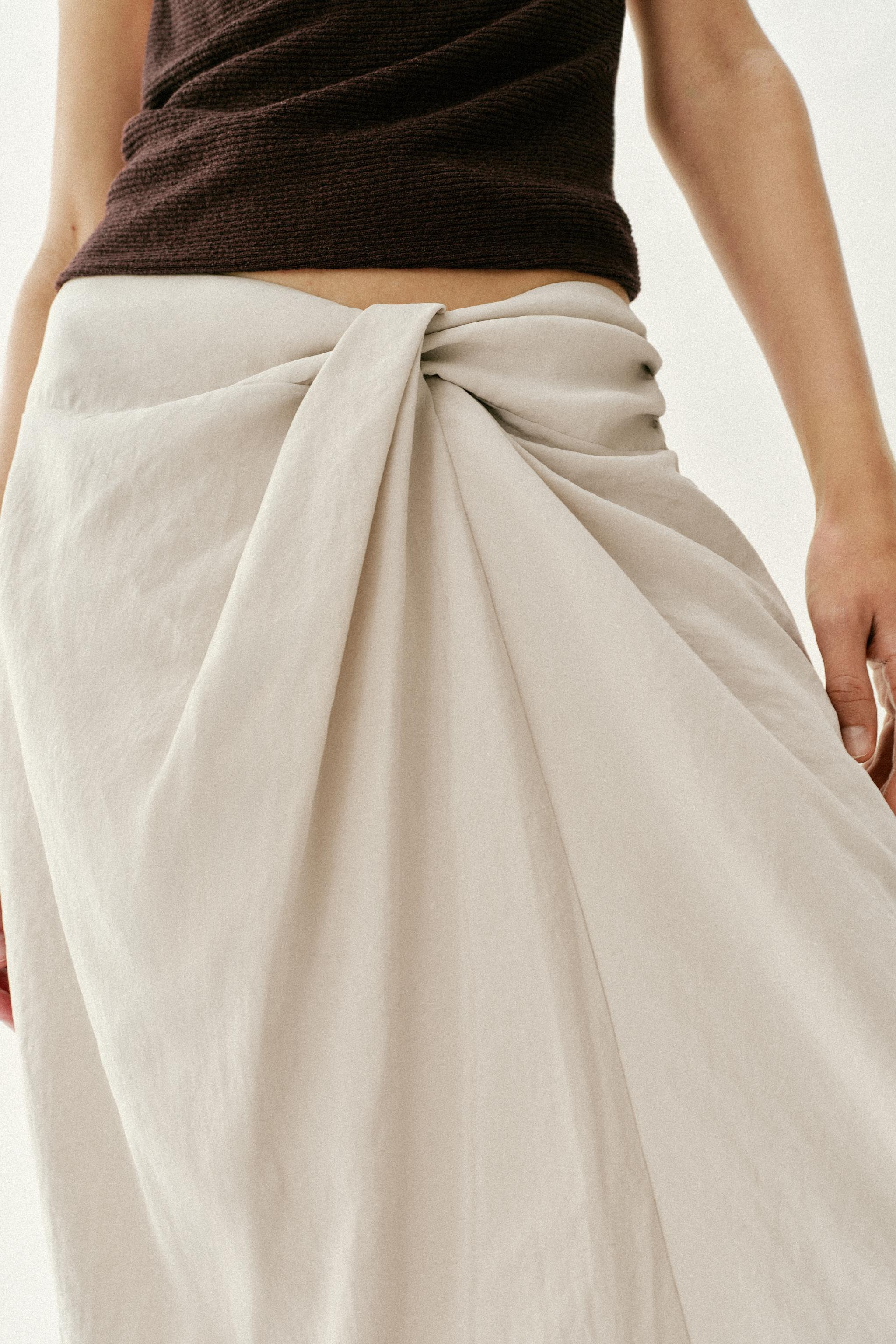 GATHERED PAREO MIDI SKIRT | Zara US