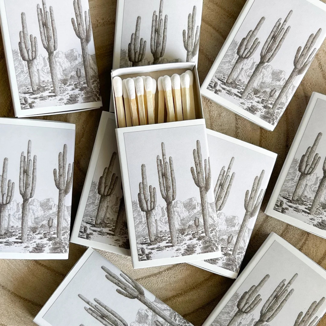 Desert Cactus Match Set | Western Art | Vintage Art Landscape | Candle Match Box - Etsy | Etsy (US)