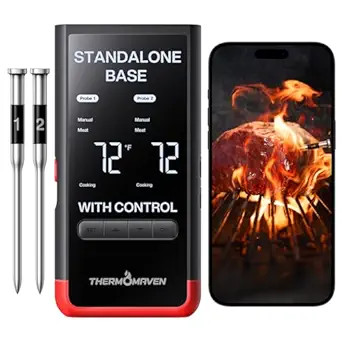 ThermoMaven Smart Bluetooth Wireless Meat Thermometer: Standalone Base, WiFi Unlimited Range, 6 S... | Amazon (US)