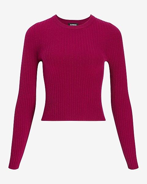 Fitted Ribbed Crew Neck Sweater | Express