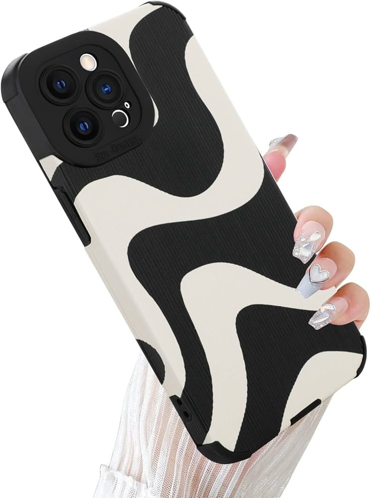 Wlxee Compatible iPhone 13 Pro 6.1 "2021 Wave Pattern Mobile Phone Case, Soft TPU Bumper Silicone... | Amazon (US)