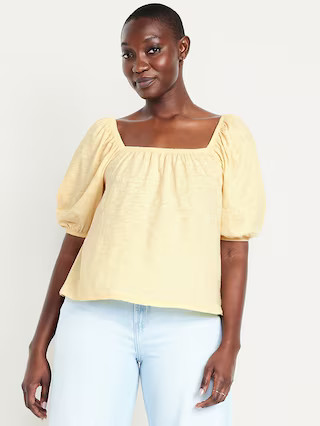 Square-Neck Puff-Sleeve Top | Old Navy (US)