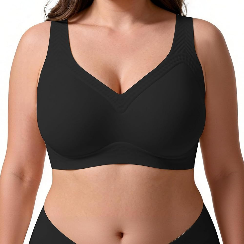 Jelly Wireless Bra,No Underwire Wireless Push Up Seamless Full Coverage Comfort Regular & Plus Si... | Amazon (US)