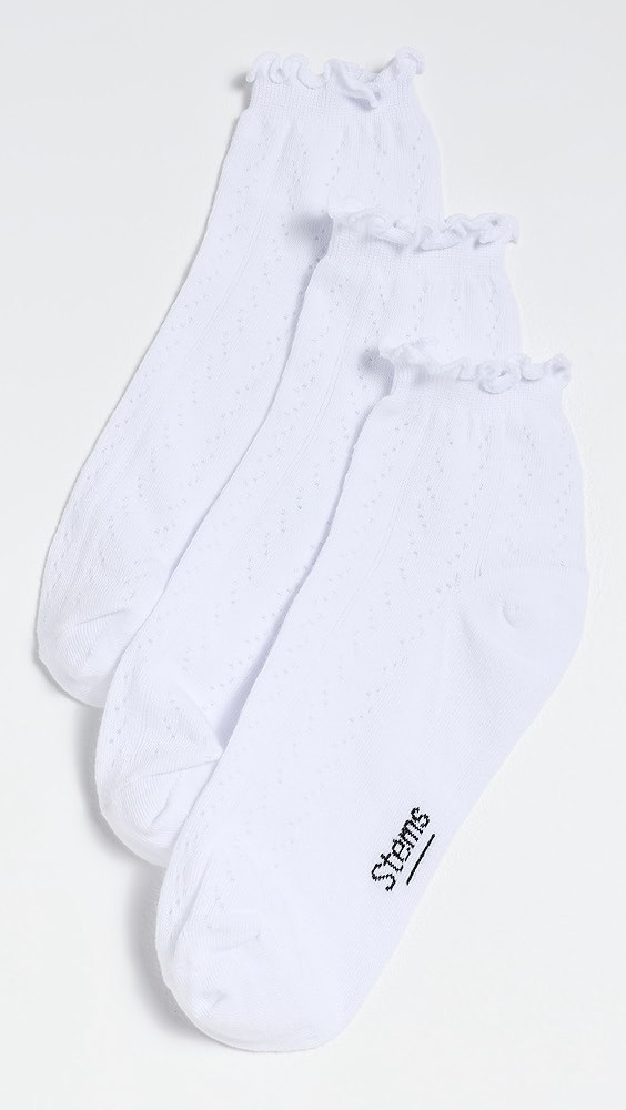Pointelle Mid Crew Socks 3 Pack | Shopbop