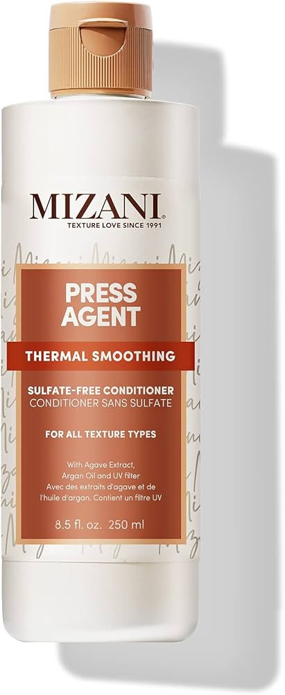 Mizani Press Agent Sulfate-Free Conditioner - Detangles Hair For Heat Styling, Blowout & Silk Press and Seals Hair From Humidity, Thermal Smoothing With Argan Oil | Amazon (US)