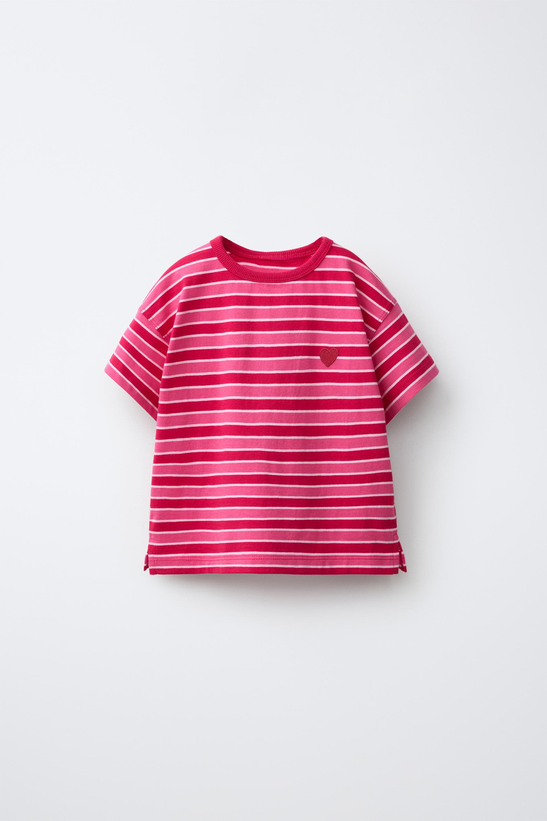 Zara - Striped T-Shirt - Pink - 1½ Years (33,9 Inches) - Kids | Zara US