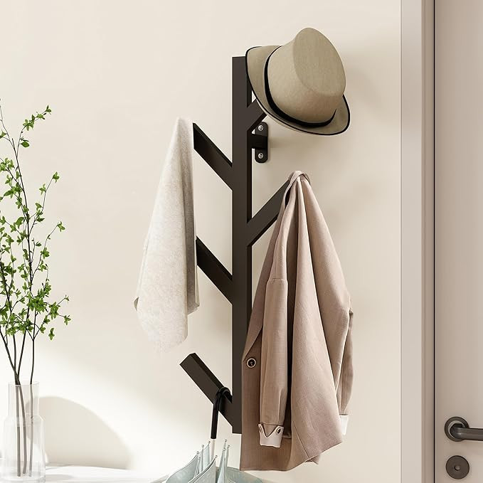 Vlush Wall Mounted Metal Coat Rack with 6 Hooks Modern Minimalist clothes rack, Upright Coat Rack... | Amazon (CA)