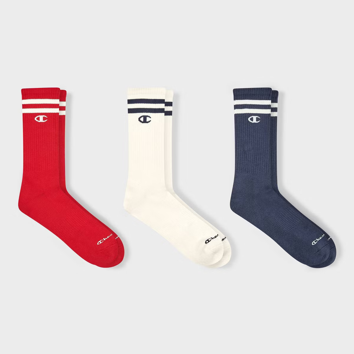 Champion Authentic Originals Men's 3pk Varsity Cushion Crew Socks - 6-12 | Target