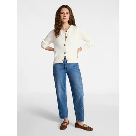 Time and Tru Women's Button Front Cardigan Sweater, Midweight, Sizes XS-XXXL | Walmart (US)