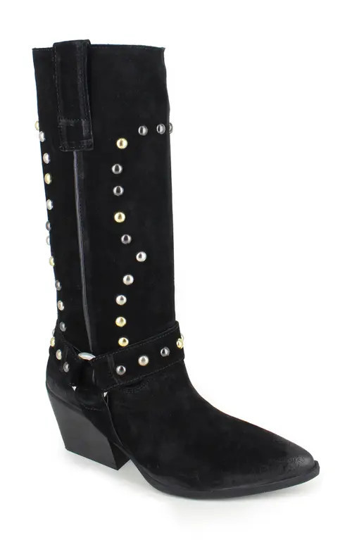 ZIGIny Giana Studded Western Boot in Black at Nordstrom, Size 11Us | Nordstrom
