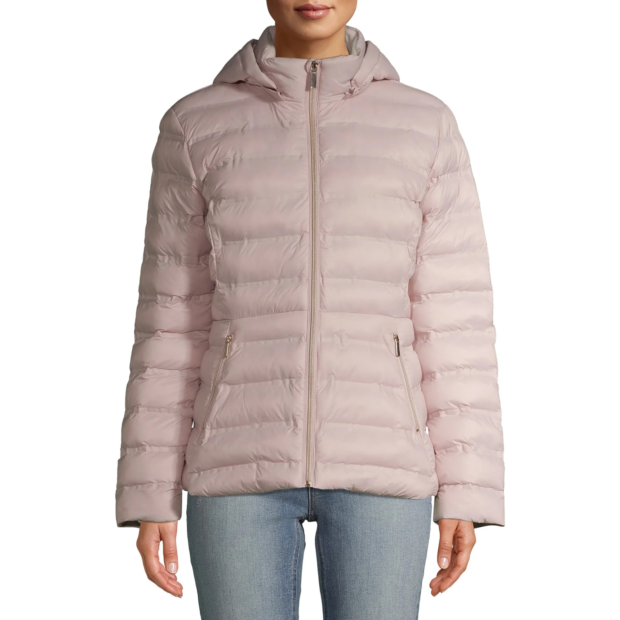 Time and Tru Women's Packable Puffer Jacket with Hood | Walmart (US)
