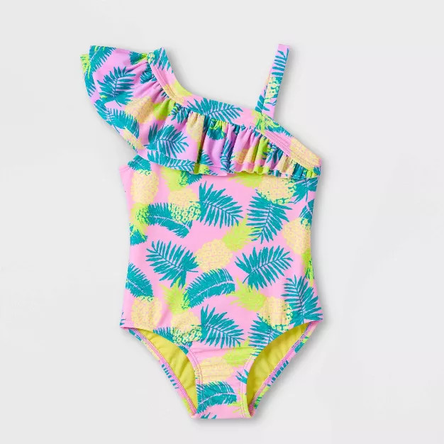 Toddler Girls' Pineapple Print One Piece Swimsuit - Cat & Jack™ Pink | Target