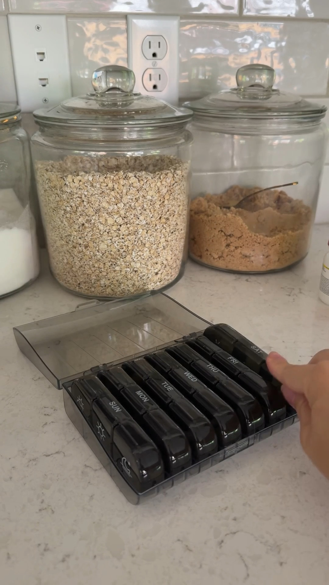 Got this new 3x/day pill organizer for my dad. Love how you can just pop out a day's worth if you're on the go! 