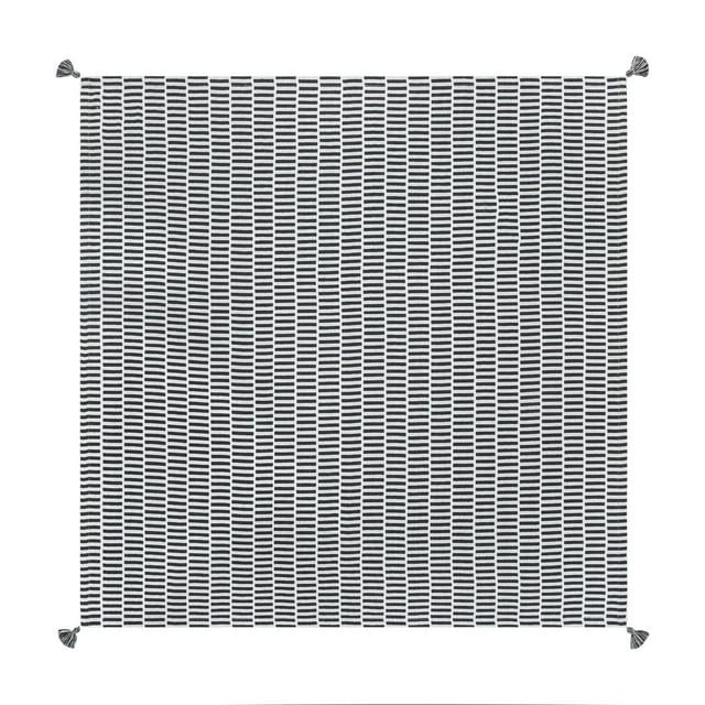 Mainstays Woven Stripe Table Throw, Black and White, 1 Count | Walmart (US)