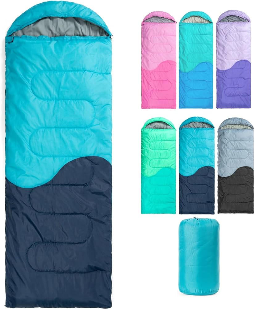 Sleeping Bag - 3 Seasons for Adults Kids Boys Girls Camping Hiking - Warm Cold Weather Lightweigh... | Amazon (US)