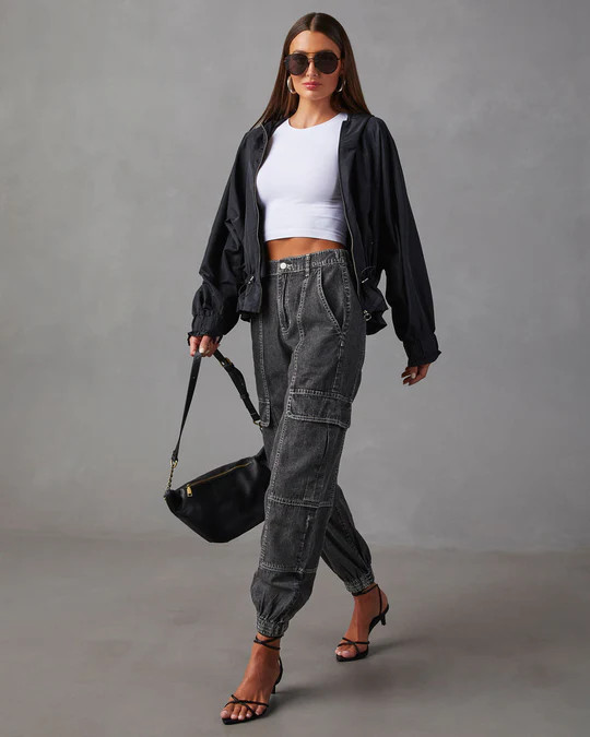 Durant High Rise Cargo Denim Joggers | VICI