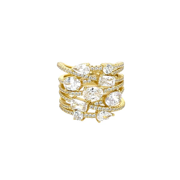 Crystal Crossover Ring | Jennifer Miller Jewelry