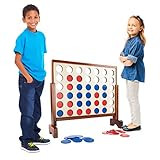 Hey! Play! 4-in-A-Row-Giantt Classic Wooden Game for Indoor & Outdoor Play-22 Player Strategy & Skil | Amazon (US)