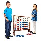 Hey! Play! 4-in-A-Row-Giantt Classic Wooden Game for Indoor & Outdoor Play-22 Player Strategy & Skil | Amazon (US)