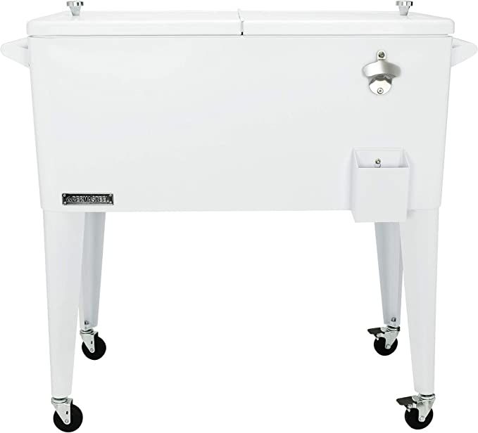 Permasteel PS-A203-WT 80 Quart Portable Rolling Patio Cooler, White | Amazon (US)