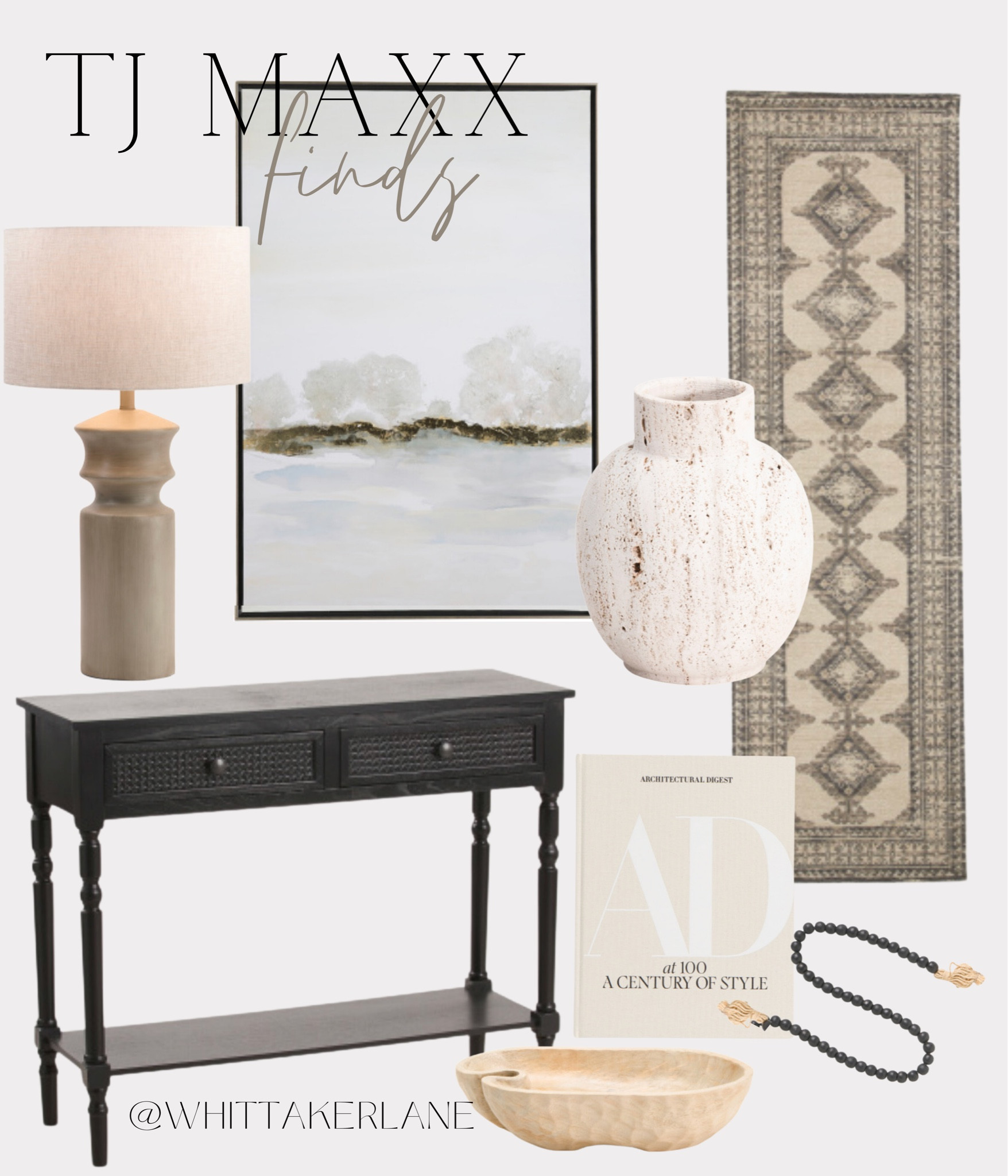 Tj maxx finds, Tj maxx home, transitional, entryway inspo, entryway decor, console table, lamp, vase, entryway rug, runner rug, studio McGee, McGee and co entryway mood board 

#LTKU #LTKFind #LTKhome