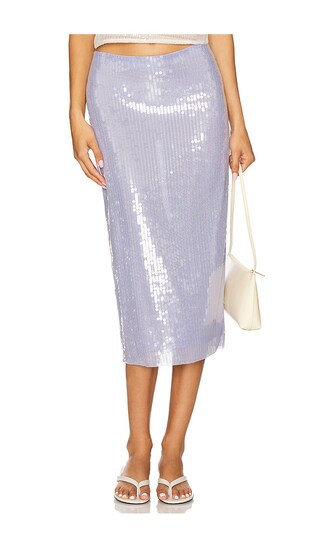 Sheer Sequin Pencil Skirt in Lilac | Revolve Clothing (Global)