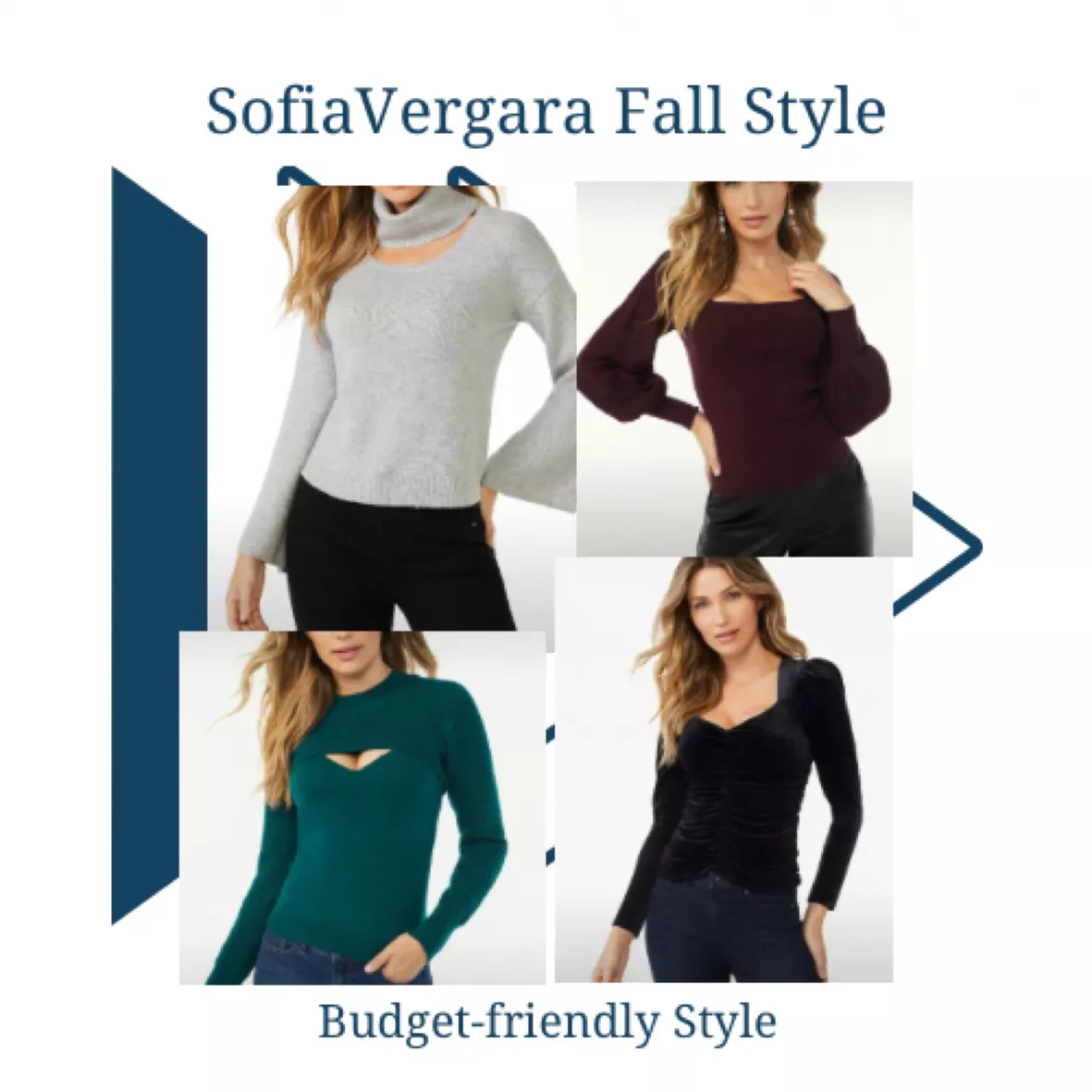 Sofia Jeans by Sofia Vergara Women's Pointelle Stitch Square Neck Sweater