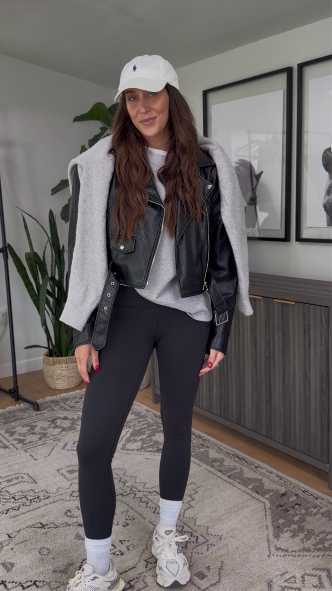 Gray Tshirt on the go outfit 🏃 

Tshirts: M
Leggings: M
Leather jacket:
Sweater: M

#LTKootd #LTKSeasonal #LTKmomlife