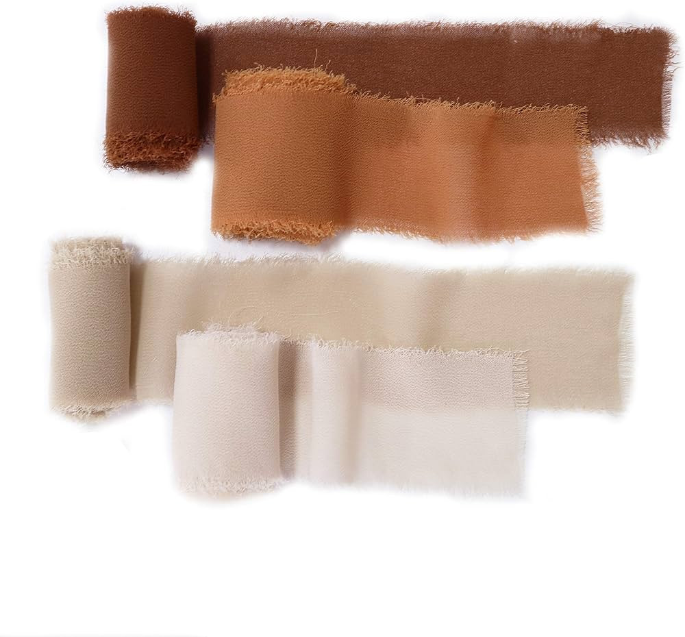Amazon.com: Lookein Handmade 1.5" Chiffon Silk-Like Ribbon Swatch Chart Vintage Frayed Edges Ribb... | Amazon (US)