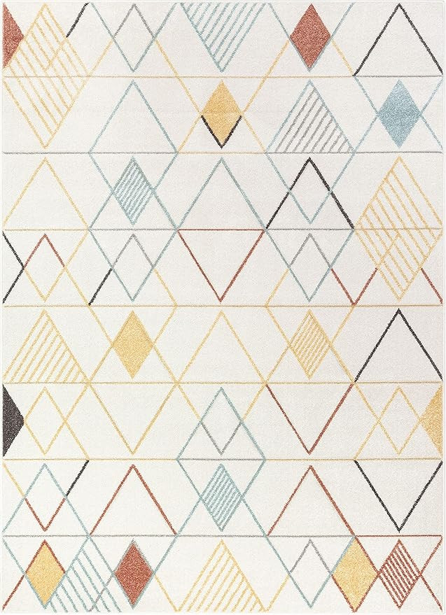 Amazon.com: Well Woven Whoa! Prism Geometric Scandinavian 3D Textured White 5'3" x 7'3" Area Rug ... | Amazon (US)