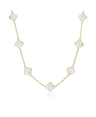 The Lovery Small Mother of Pearl Clover Necklace 14K Gold - Macy's | Macy's