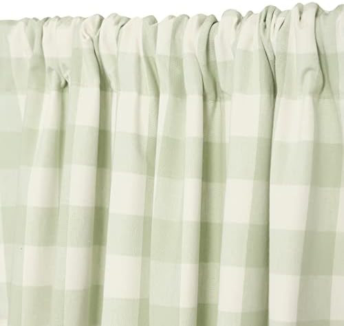 Decoberry Mertie - Buffalo Checks, Green & White, Set of 2 - 100% Cotton Curtains, Partial Blackout  | Amazon (US)