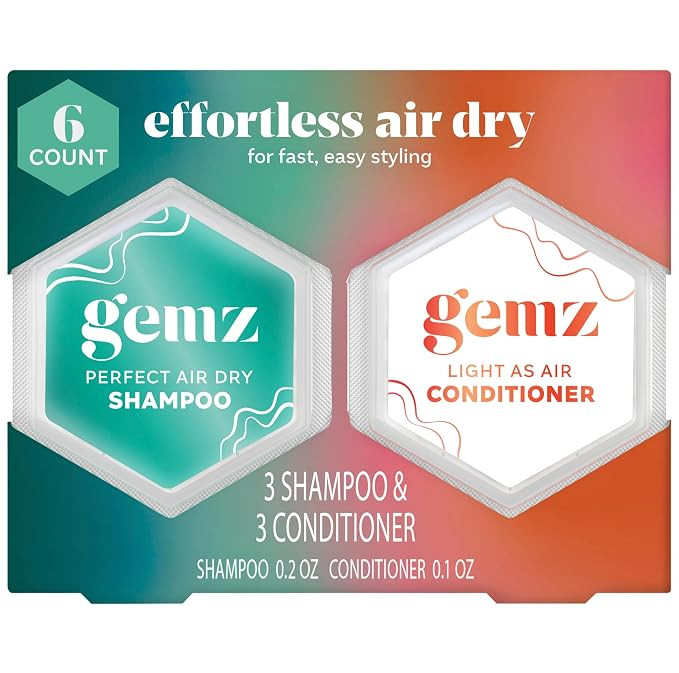 Gemz Shampoo & Conditioner Mini Variety Kit, Effortless Air Dry, Water-Activated Single-Dose Soli... | Amazon (US)