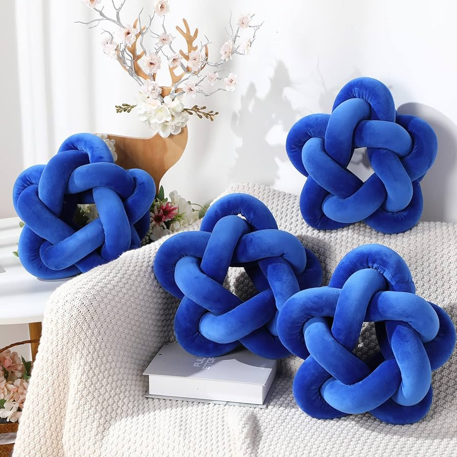 Plush Throw Knot Pillow Star Decorative Knot Plush Throw Pillow Soft Sofa Knotted Star Pillow Han... | Amazon (US)