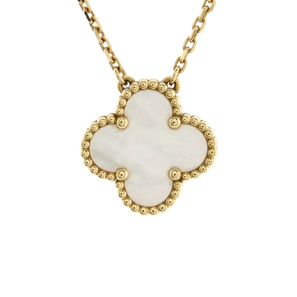 Vintage Alhambra Pendant Necklace 18K Yellow Gold and Mother of Pearl | Rebag