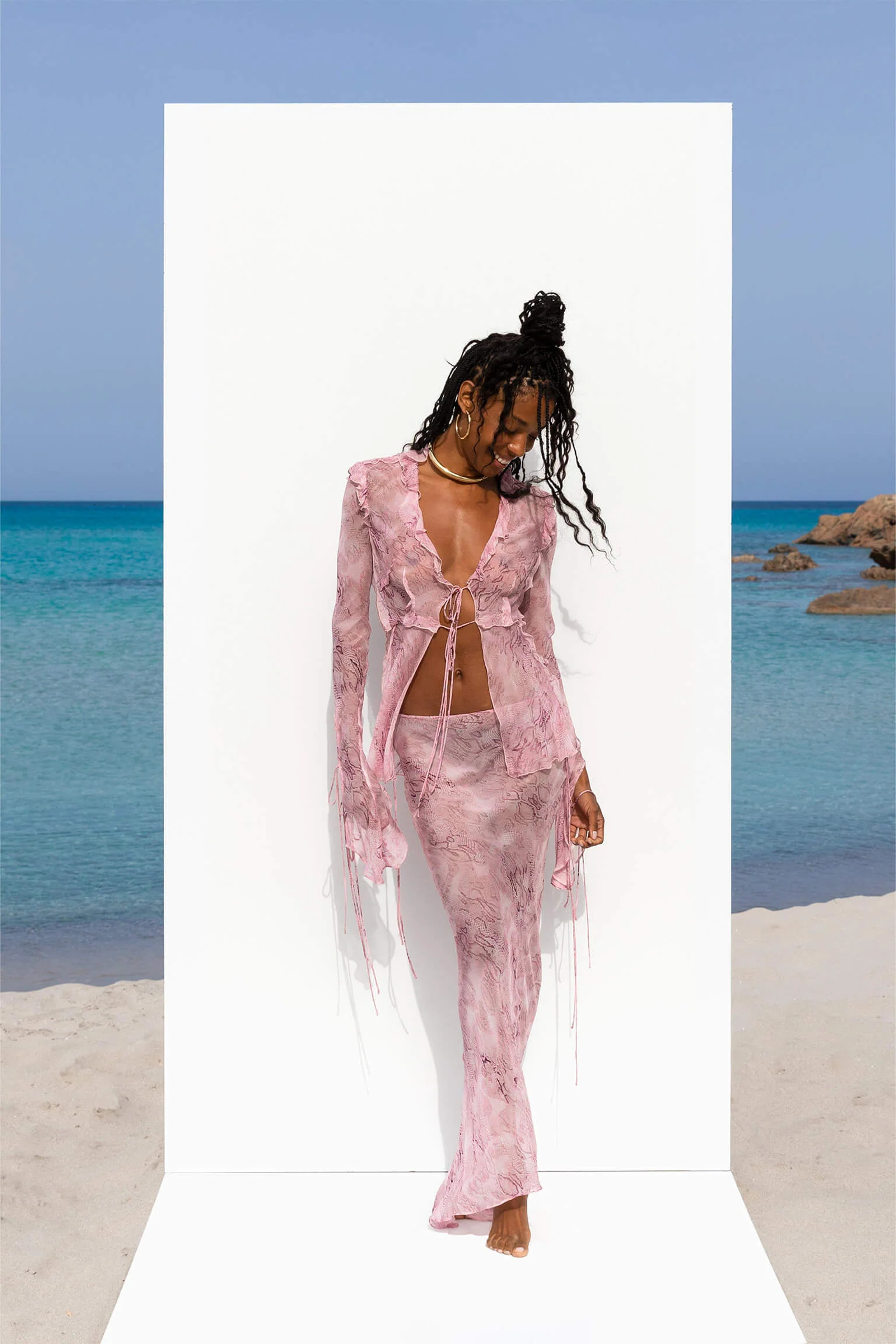 COBRA BLOUSE PINK | Rat & Boa