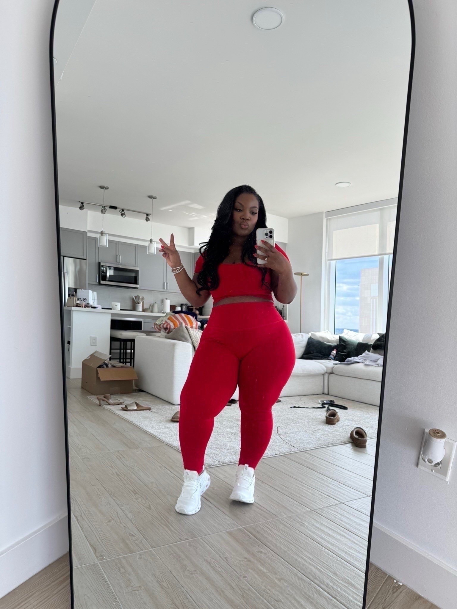 I love this seamless red activewear set from fabletics! 

2 for $24 on leggings & everything 80% off (limit 2 items)

(Pilates set, yoga set, Activewear, workout set, workout clothes, fitness set, matching set)

