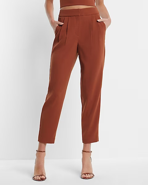 Stylist Super High Waisted Pleated Ankle Pant | Express